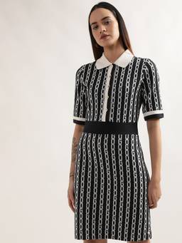 GANT - Women Evening Blue Chain Print Dress