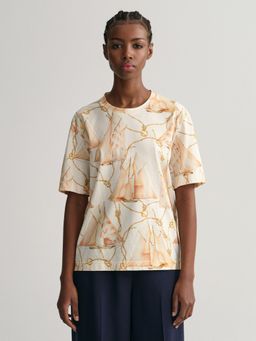 GANT - Women Cream Sailing Print T Shirt
