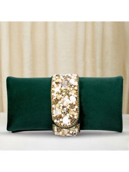 Peora - Clutch Purses for Women Wedding Handmade Evening Party Bridal Clutch - Green