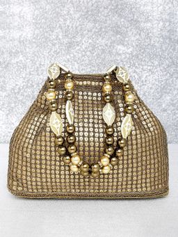 Peora - Potli Bags Evening Bags Ethnic Bride Purse with Drawstring Brown - P11BR