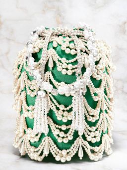 Peora - Potli Bags Evening Bags Ethnic Bride Purse with Drawstring Green - P45GRN