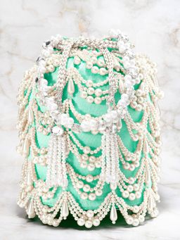 Peora - Potli Bags Evening Bags Ethnic Bride Purse with Drawstring Green - P45MNT