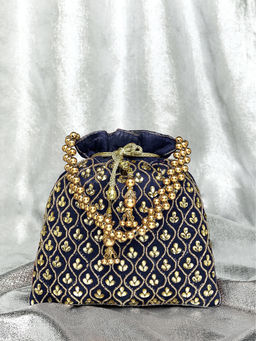 Peora - Blue Evening Bridal Potli Purse for Women