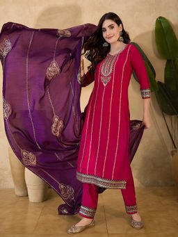 Gahan - Raani Vichitra Zari Embroidery Gotapatti Lace Kurta with Pant & Dupatta