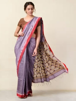 Fabindia - Matka Silk Jamdani Triangle Sari
