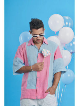 Tanoti - Men Collar Neck Three Fourth Sleeves Multicolor Cotton Shirt