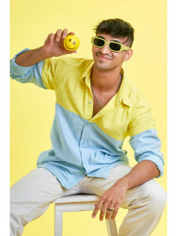 Tanoti - Men Collar Neck Full Sleeves Mix Color Cotton Shirt