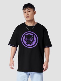 The Souled Store - Official Marvel Black Panther Logo Oversized T-shirt For Mens