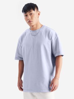 The Souled Store - Original Solids: Lavender Men Oversized T-Shirts