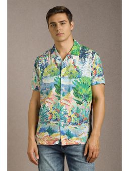 Louis Philippe - Men Multicolor Print Half Sleeves Casual Shirt