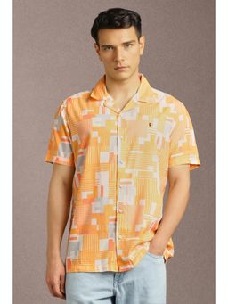 Louis Philippe - Men Yellow Print Half Sleeves Casual Shirt