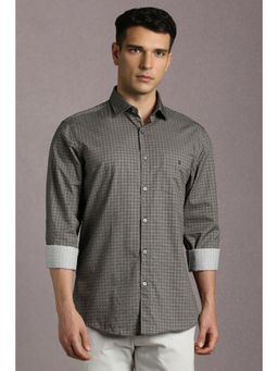 Louis Philippe - Men Grey Print Full Sleeves Casual Shirt