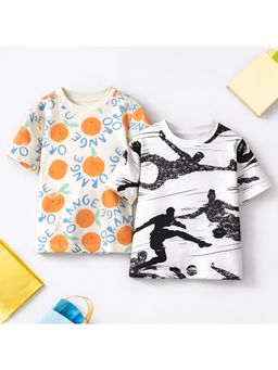 Googo Gaaga - Boys Cotton Printed Half Sleeve T-shirts (Pack of 2)