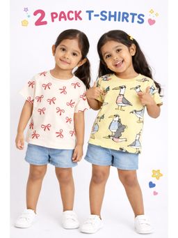 Googo Gaaga - Boys Cotton Printed Half Sleeve T-shirts (Pack of 2)