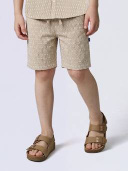 Jack & Jones Junior - Boys Beige Embroidered Shorts