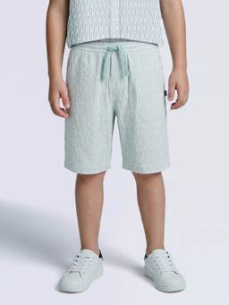 Jack & Jones Junior - Boys Blue Embroidered Shorts