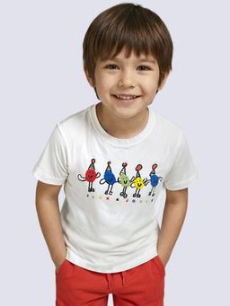 Jack & Jones Junior - Boys White Printed T-Shirt