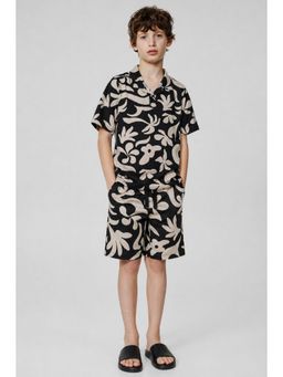 Alan Jones - Black Boys Abstract Tropical Floral Print Co-Ord Set