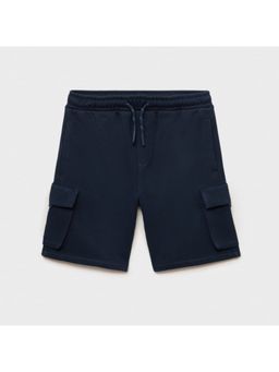 Alan Jones - Dark Navy Boys Solid Heavy Gsm Cargo Shorts