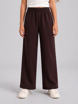Alan Jones - Brown Girls Interlock Solid Wide Legs Pant