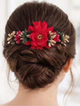 Accessher - Multi-Color Pack of 3 Acrylic Comb Indo Western Fancy Hair Pin
