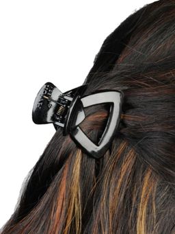 Accessher - Black Color Acrylic Material Triangle Hair Clip for Women & Girls Pack of 6