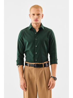 Snitch - Men Green Cotton Blend Full Sleeves Shirt