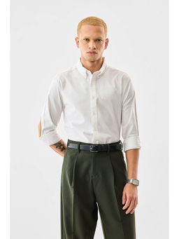 Snitch - Men White Cotton Full Sleeves Shirt