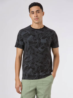 Pepe Jeans - Men Black Cotton Blend Half Sleeves T-Shirt