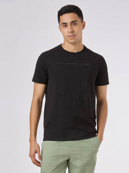 Pepe Jeans - Men Black Cotton Blend Half Sleeves T-Shirt