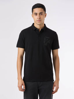 Pepe Jeans - Men Black Cotton Blend Half Sleeves Polo T-Shirt