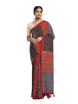 Fabindia - Cotton Ajrakh Sari (Red)