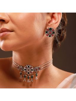 Voylla - Multi-Color Phulwari Kamalarajni Oxidised Jewellery Set