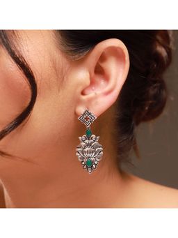 Voylla - Green Phulwari Vanya Oxidised Dangle Earrings
