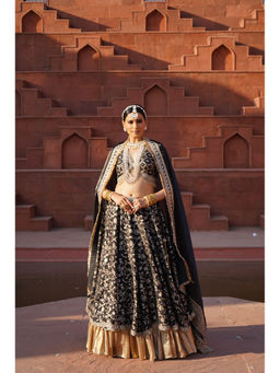 MONK & MEI - Mishri Brocade Lehenga and Blouse with Dupatta (Set of 3)