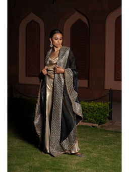 MONK & MEI - Safa Satin Blouse and Sharara with Cape (Set of 3)