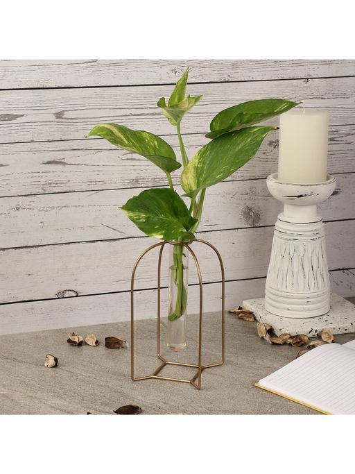 The Decor Mart Morocco Test Tube Planter - Gold