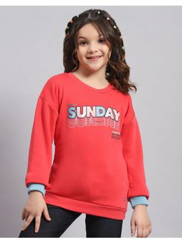 Monte Carlo - Girls Regular Fit Full Sleeve Round Neck Sweatshirt