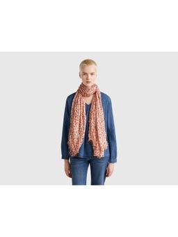 United Colors of Benetton - Floral Print Scarf - Peach