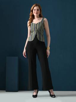 Laado - Blue Pure Cotton Striped Top