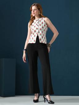 Laado - White Pure Cotton Print Top