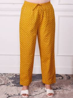 ARAMYA - Women Mustard Soft Cotton Butti Pant