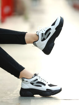 Shoetopia - Smart Casual White & Black Sneakers