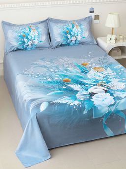 Story@Home - Microfiber 300 TC King Size Bedsheet with 2 Pillow Covers, Light Purple