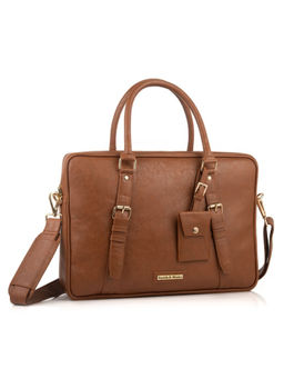 Smith & Blake - Messenger Bag Tan Leatherette Mocha Tan