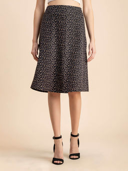 Moomaya - Polka Dot A-Line Knee Length Skirt