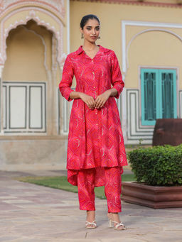 Scakhi - Pink Modal Bandhani Print Co-Ord (Set of 2)
