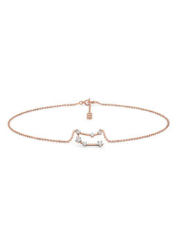 Candere by Kalyan Jewellers - Gemini 14K Rose Gold and Diamond Anklet for Women