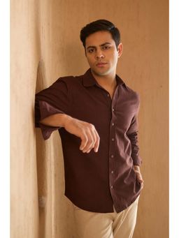 Studio Rabha - Oakwood Brown Cotton Linen Shirt