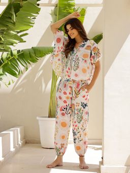 SAY - Floral Printed Pure Cotton Night Suit (Set of 2)